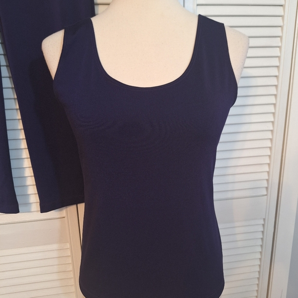 Chicos Easywear Navy Sleeveless 2 Pc Tank Pant Set Sz 0 1 Short *V - Picture 4 of 8